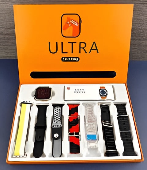 7 In 1 Ultra Smart Watch Series 8 Wireless Charging 7 Straps(random Color)